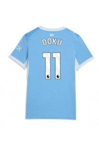 Manchester City Jeremy Doku #11 Jalkapallovaatteet Naisten Kotipaita 2026-27 Lyhythihainen